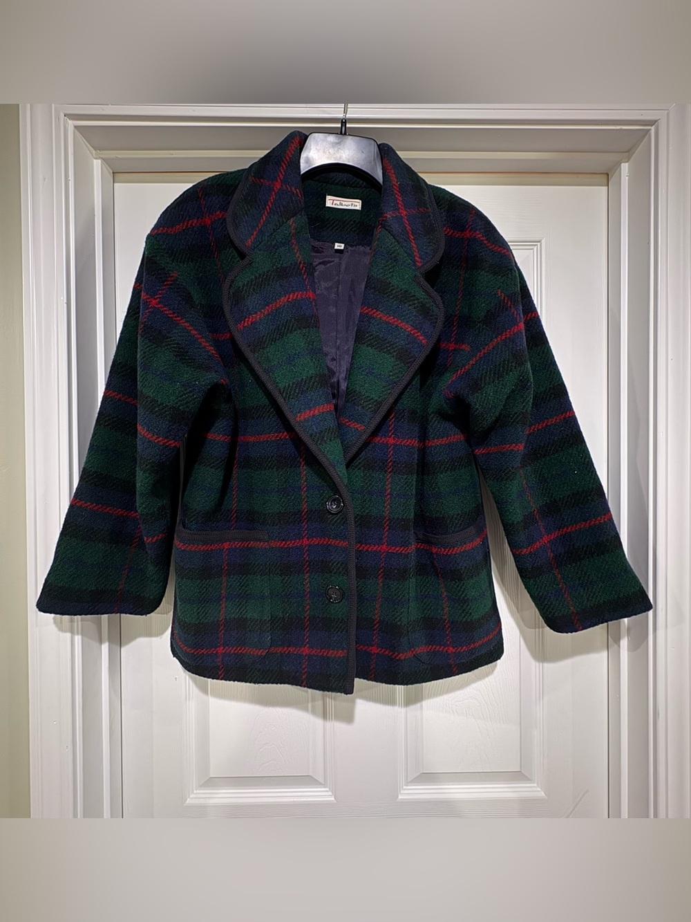 Talbots Plaid Wool-Blend Jacket Vintage size 10 - Green/Blue/Red